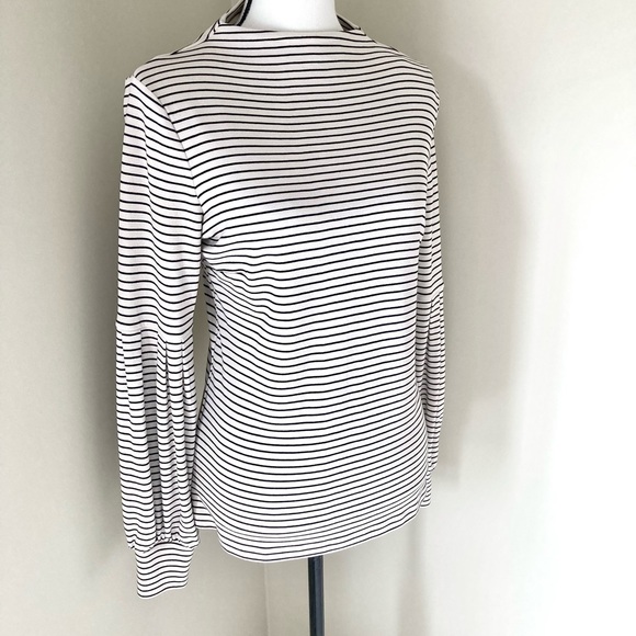 Ann Taylor Striped Mock Neck Lantern Sleeve Top Size S - Picture 7 of 12
